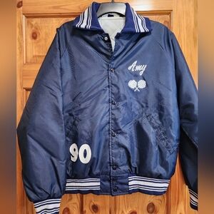 Blue Varsity Pom Poms Jacket Class Of 90, Size M